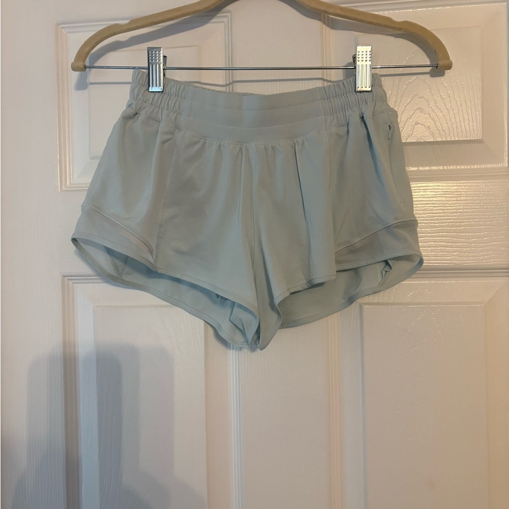 Lululemon Light Green Hotty Hot Low Rise Athletic Shorts Size 4